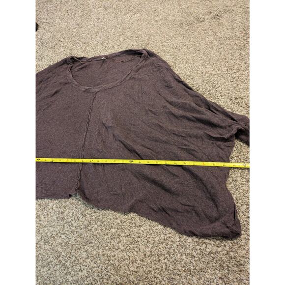 Free People Boho Sweater Purple OversizedLoose Size S Scoop Neck 3/4 Sleeve. - Picture 4 of 6